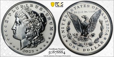 2023-S $1 Morgan Dollar Rev PR Two-Coin Reverse Proof Set PR70