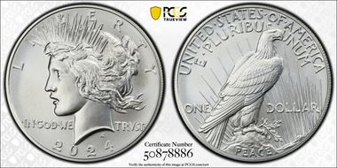 2024 $1 Peace Dollar MS70