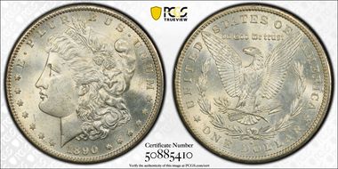 1890-S $1 MS62