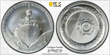 (2022-P) Medal U.S. Coast Guard 1oz Ag, Matte MS70