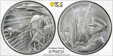 (2022-S) Medal U.S. Air Force Matte 1 oz Ag MS70