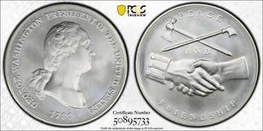 (2018) Medal George Washington "1789"  Silver Matte Finish MS69