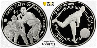 2022-P $1 Negro Leagues Baseball PR69DCAM
