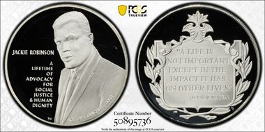 2022 Medal Jackie Robinson Silver Official US Coin & Medal Set PR69DCAM