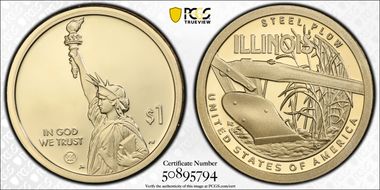 2024-S $1 American Innovation IL Steel Plow PR70DCAM