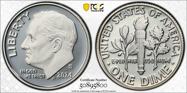 2024-S 10C Silver PR70DCAM