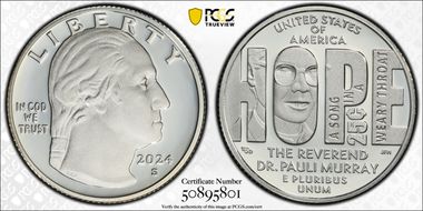 2024-S 25C Rev. Dr. Pauli Murray Silver PR69DCAM
