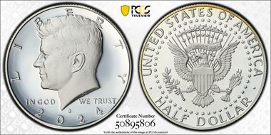 2024-S 50C Silver PR70DCAM