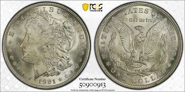 1921 $1 Morgan MS66+