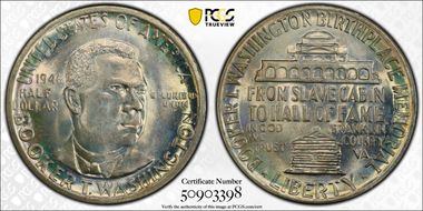 1946 50C Booker T. Washington MS67