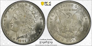 1891-CC $1 MS64+