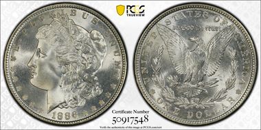 1886 $1 MS67+