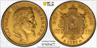 1864-A 100 Fr Gad-1136 F-551 MS62