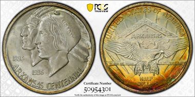 1936 50C Arkansas MS67+