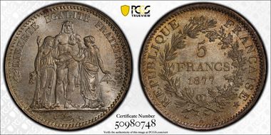 1877-A 5 Fr Gad-745a F-334 MS67