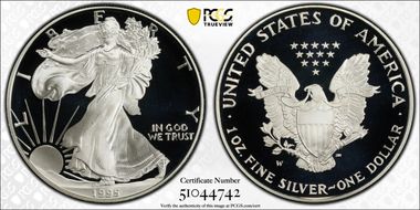 1995-W $1 Silver Eagle PR70DCAM