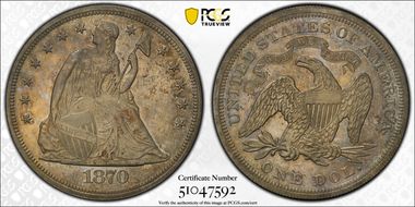 1870 $1 PR64