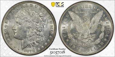 1878 7TF $1 R78, VAM 168, Doubled P AU58