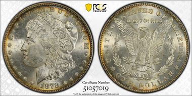 1878 7TF $1 VAM 187, Doubled R MS63
