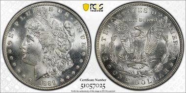 1889 $1 VAM 22, Bar Wing MS65