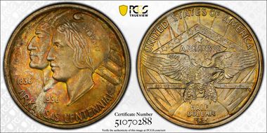1935 50C Arkansas MS66+