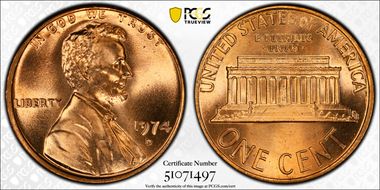 1974-D 1C MS67RD