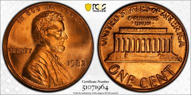 1982 1C Bronze Large Date MS67+ RD