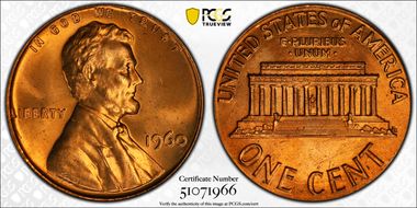 1960 1C Large Date MS67RD