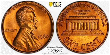 1960 1C Large Date MS67RD