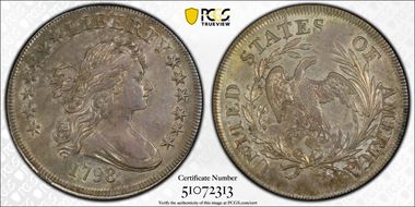 1798 $1 BB-82, Small Eagle AU58
