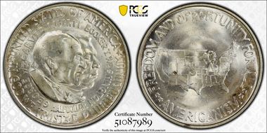 1954 50C Washington-Carver MS66