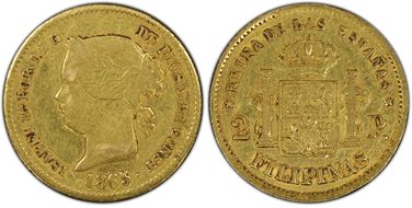 1865 2 Peso XF40