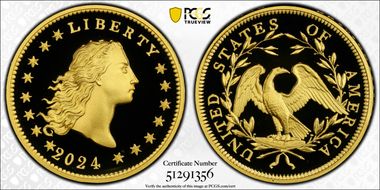 2024 $1 Flowing Hair High Relief Au 230th Anniversary First Strike PR69DCAM