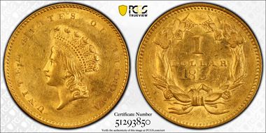 1854 G$1 Type 2 AU58