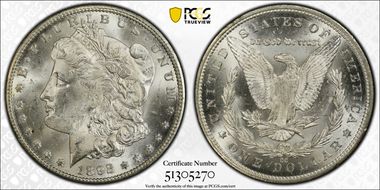 1892-CC $1 MS63+ 