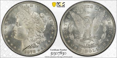 1878 7/8TF $1 Strong MS65+