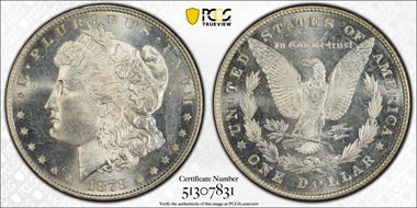 1878 8TF $1 MS65PL