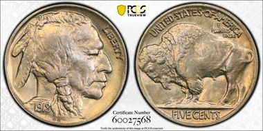 1918 5C 2 Feathers, FS-401 MS64+