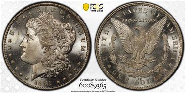 1891-CC $1 MS65+