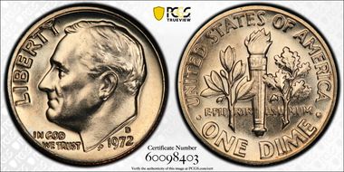 1972-D 10C MS67FB