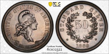 1869 50C J-742a PR62