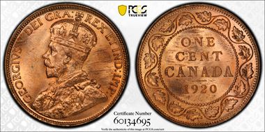 1920 1C Large Cent MS65RD