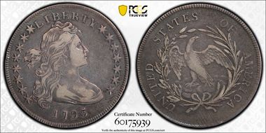 1795 $1 BB-51, Off-Center Bust VF35