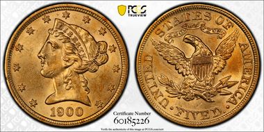 1900 $5 MS63