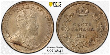 1910 5C Round Leaves MS63