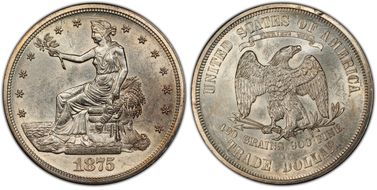 1875-S/CC T$1 FS-502, C-7 OMM Chopmarked AU58