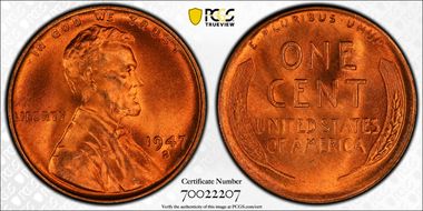1947-S 1C MS66RD