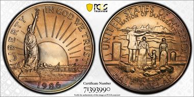 1986-D 50C Statue Of Liberty MS69