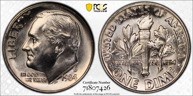 1984-D 10C MS67FB