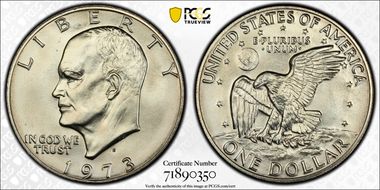 1973-S $1 Silver MS69